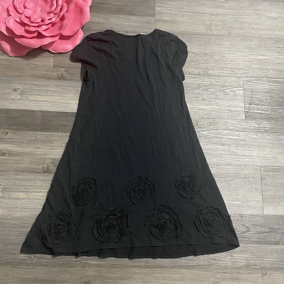 UNCLE FRANK Dress Women's Sz XS‎ Black Stretch Rosettes Boho Feminine Whimsigoth - Picture 4 of 7